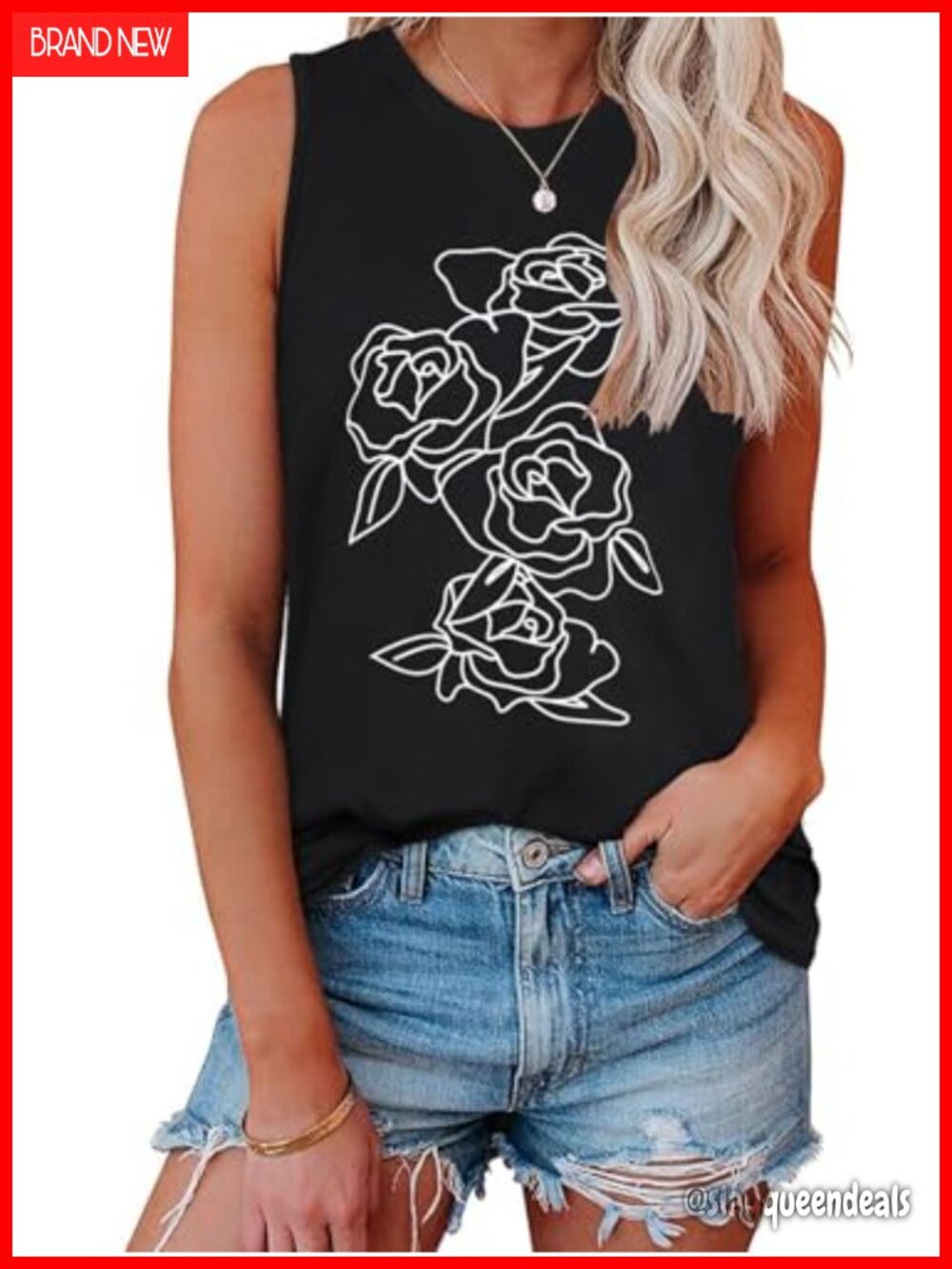 Womens Tank Top Sleeveless Cotton Blend Loose Fit Tunic Shirt